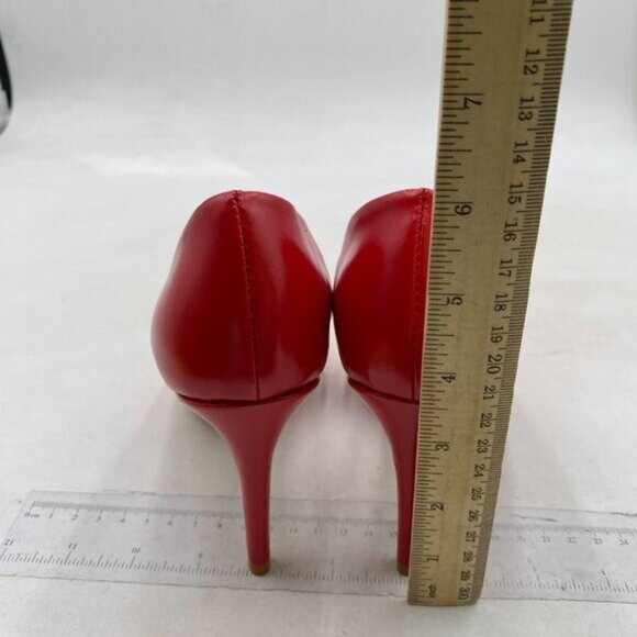 FOWT Red Slip on Classic Pointed Toe Pumps High Heel D'orsays Office Formal Shoe - Picture 5 of 8